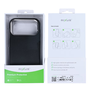 Rixus Mag Carbon Met MagSafe For Apple iPhone 17 Pro Max Titanium Zwart