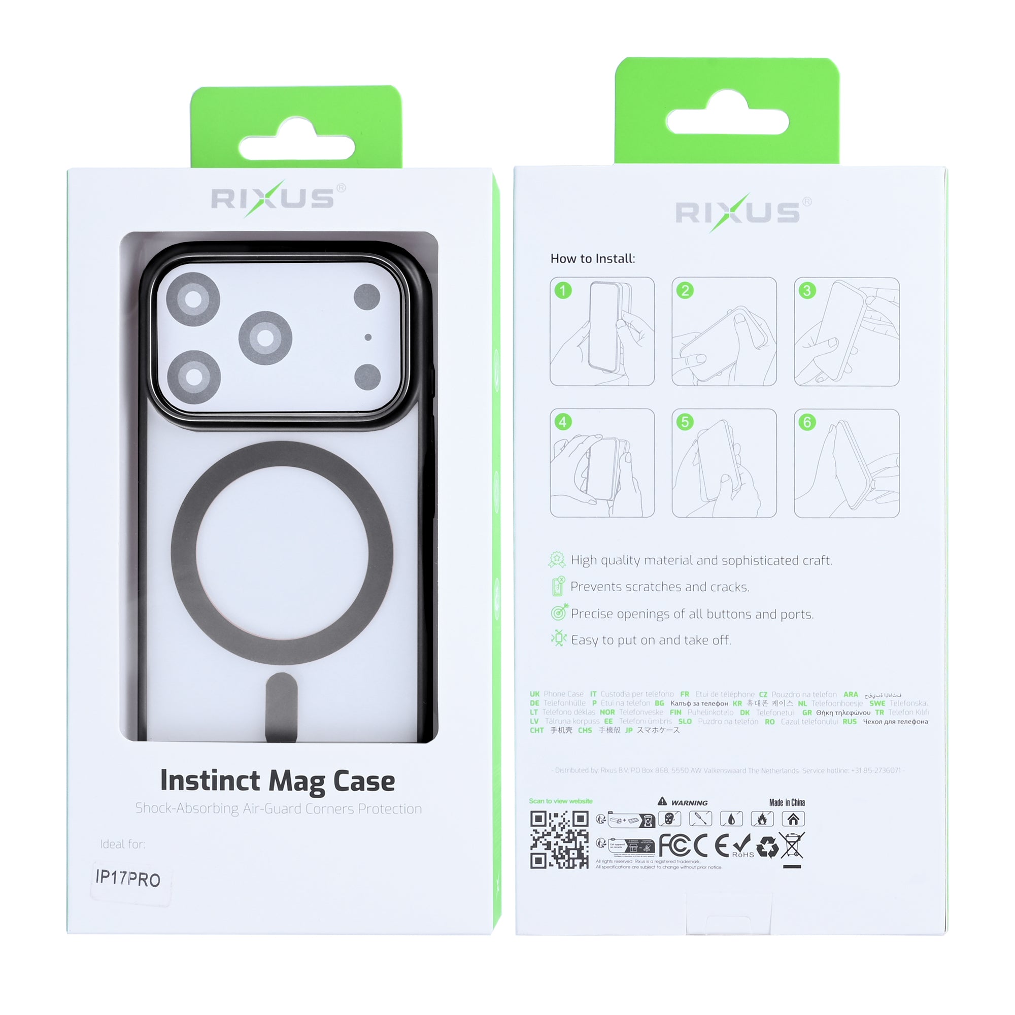 Rixus Instinct Mag Case For Apple iPhone 17 Pro Zwart