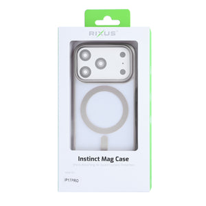 Rixus Instinct Mag Case For Apple iPhone 17 Pro Titanium Grijs