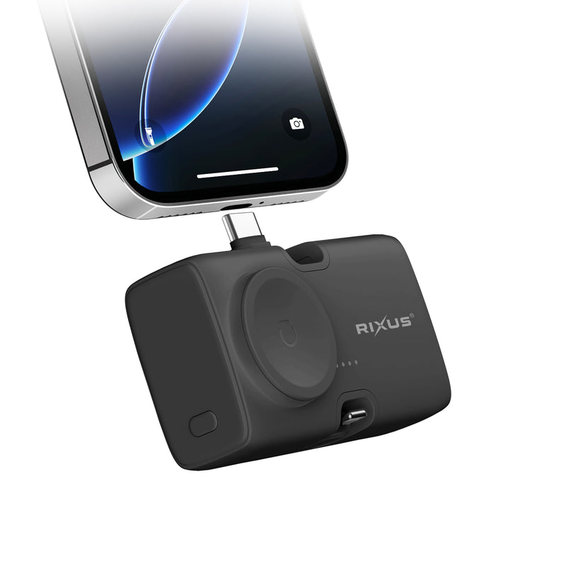 Rixus RXPB13B Mini Click-On 3-in-1 Powerbank 4500 mAh Zwart