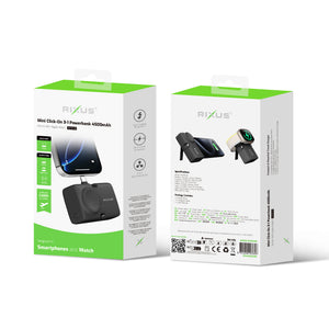 Rixus RXPB13B Mini Click-On 3-in-1 Powerbank 4500 mAh Zwart