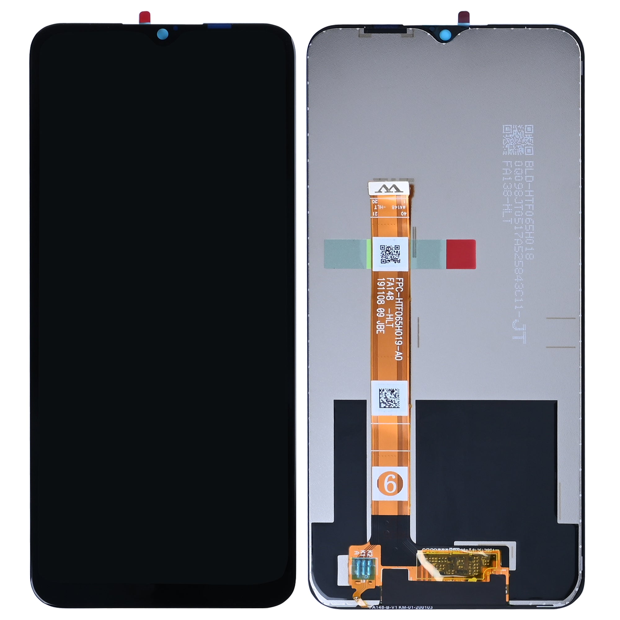 Oppo A31-scherm en digitizer zonder frame, zwart, OEM