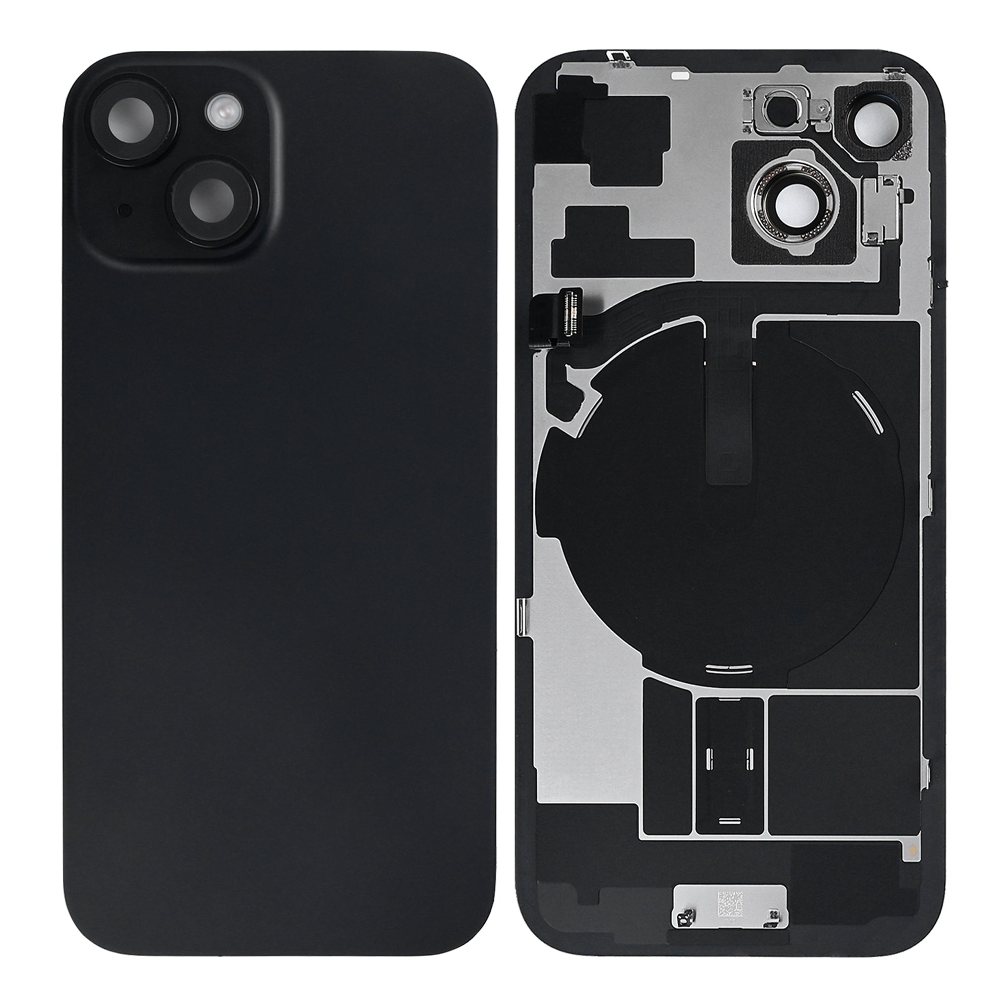For Apple 15 achterglas met NFC, vergroot cameraframe zwart getrokken