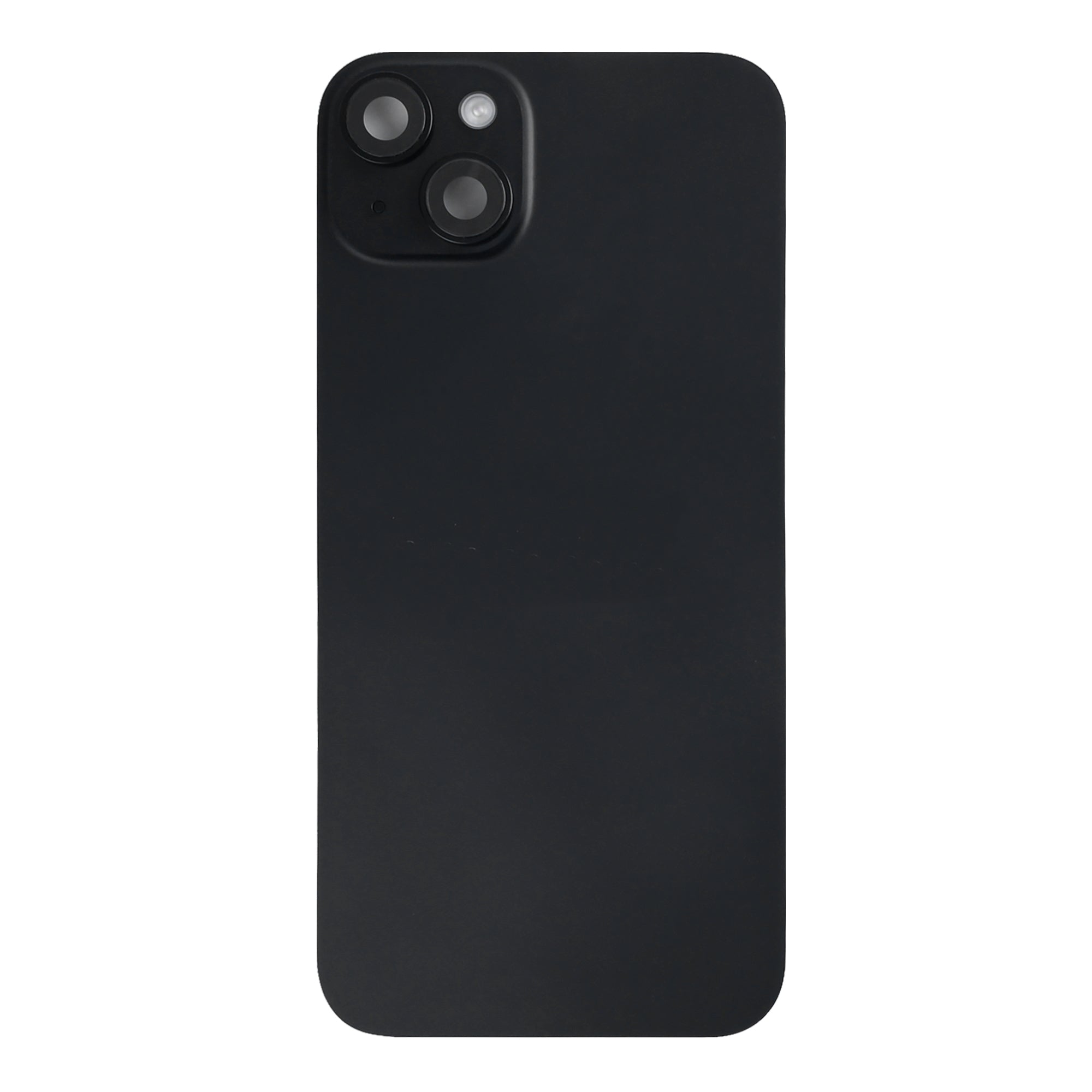 For Apple 15 Plus achterglas met NFC, vergroot cameraframe zwart getrokken