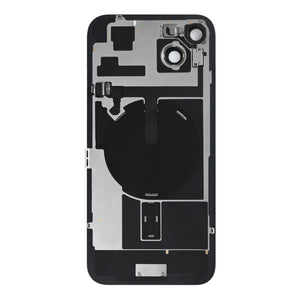 For Apple 15 Plus achterglas met NFC, vergroot cameraframe zwart getrokken