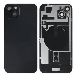 For Apple 15 Plus achterglas met NFC, vergroot cameraframe zwart getrokken