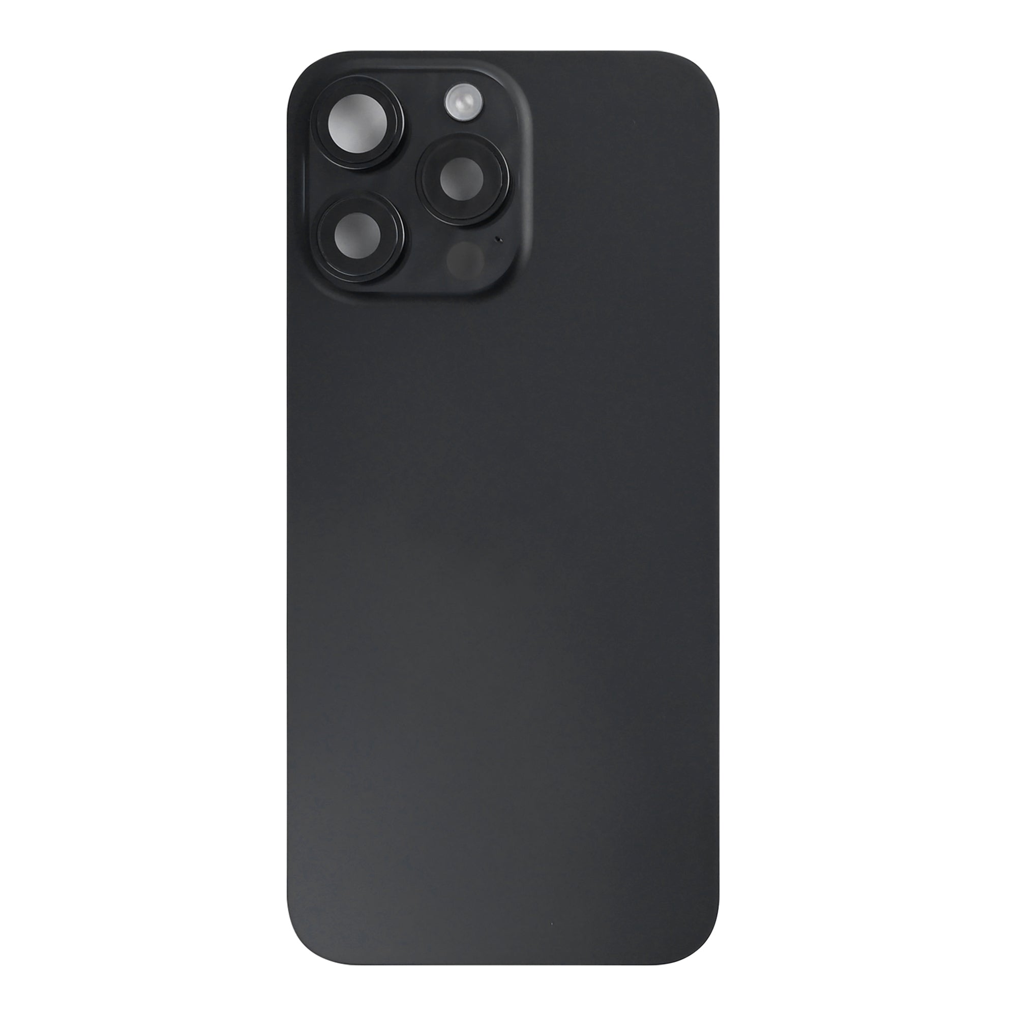 For Apple 15 Pro achterglas met NFC, vergroot cameraframe zwart titanium getrokken