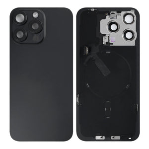 For Apple iPhone 15 Pro Max Back Glass With NFC, Enlarged Camera Frame Black Titanium Pulled