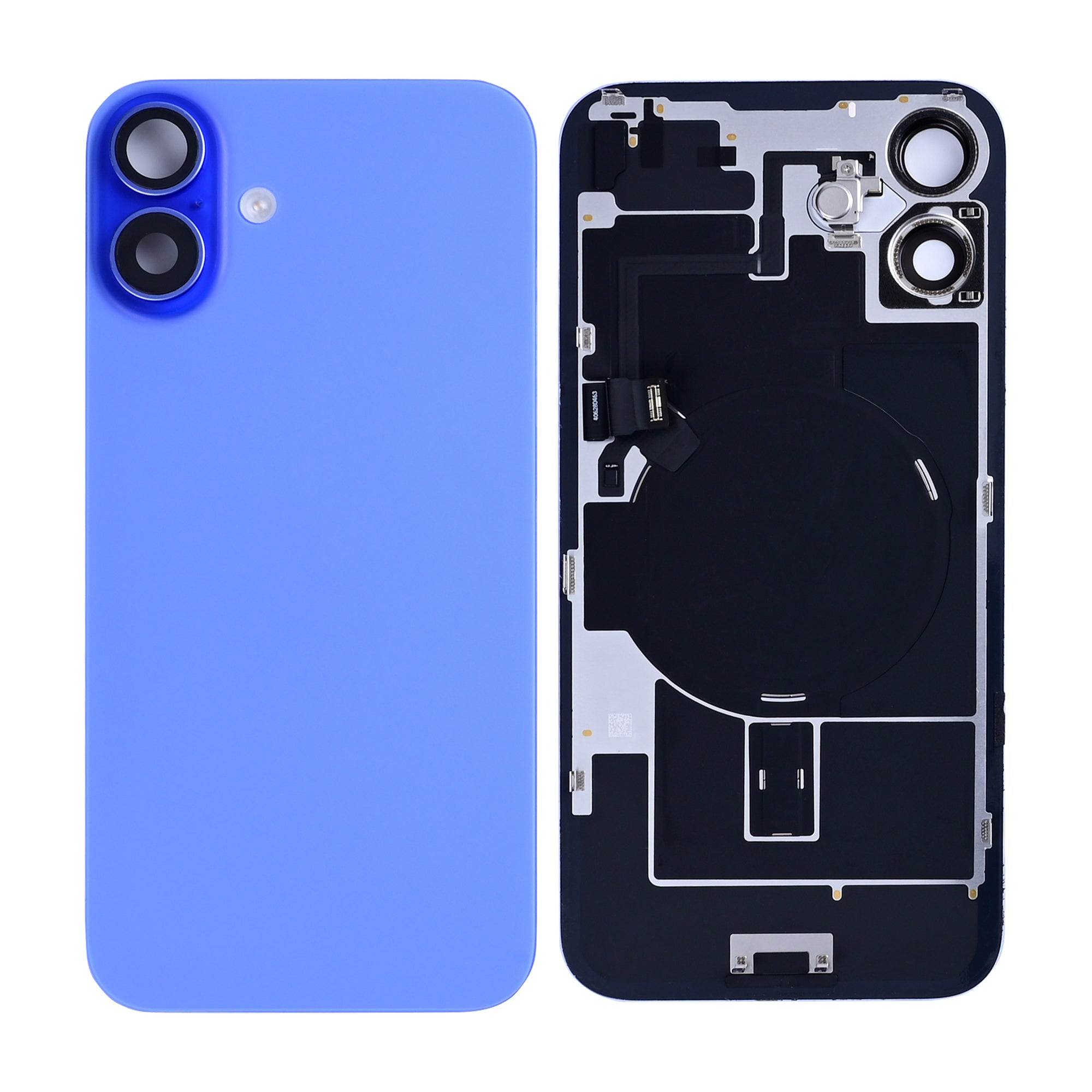 For Apple 16 Plus achterglas met NFC, vergroot cameraframe ultramarijnblauw