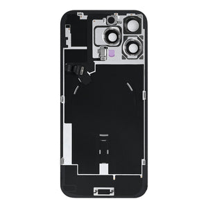 For Apple 16 Pro achterglas met NFC, vergroot cameraframe zwart titanium getrokken