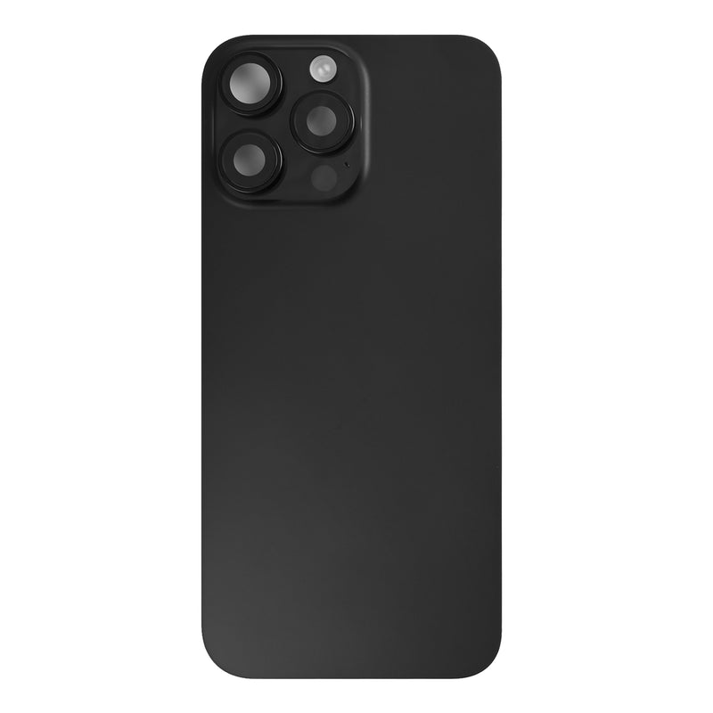 For Apple 16 Pro Max achterglas met NFC, vergroot cameraframe zwart titanium getrokken