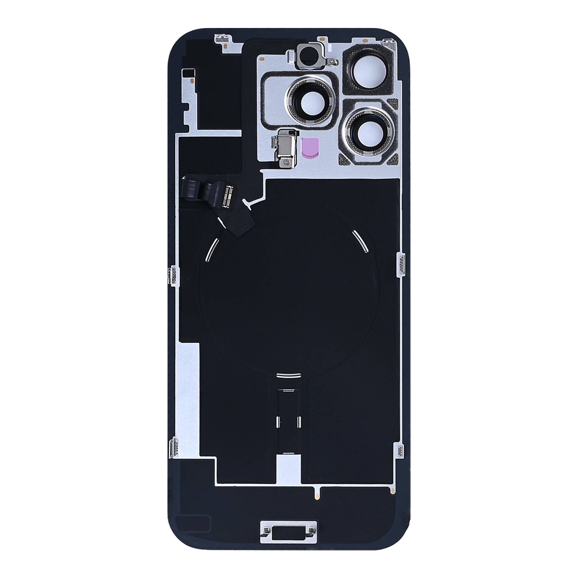 For Apple 16 Pro Max achterglas met NFC, vergroot cameraframe, natuurlijk titanium getrokken