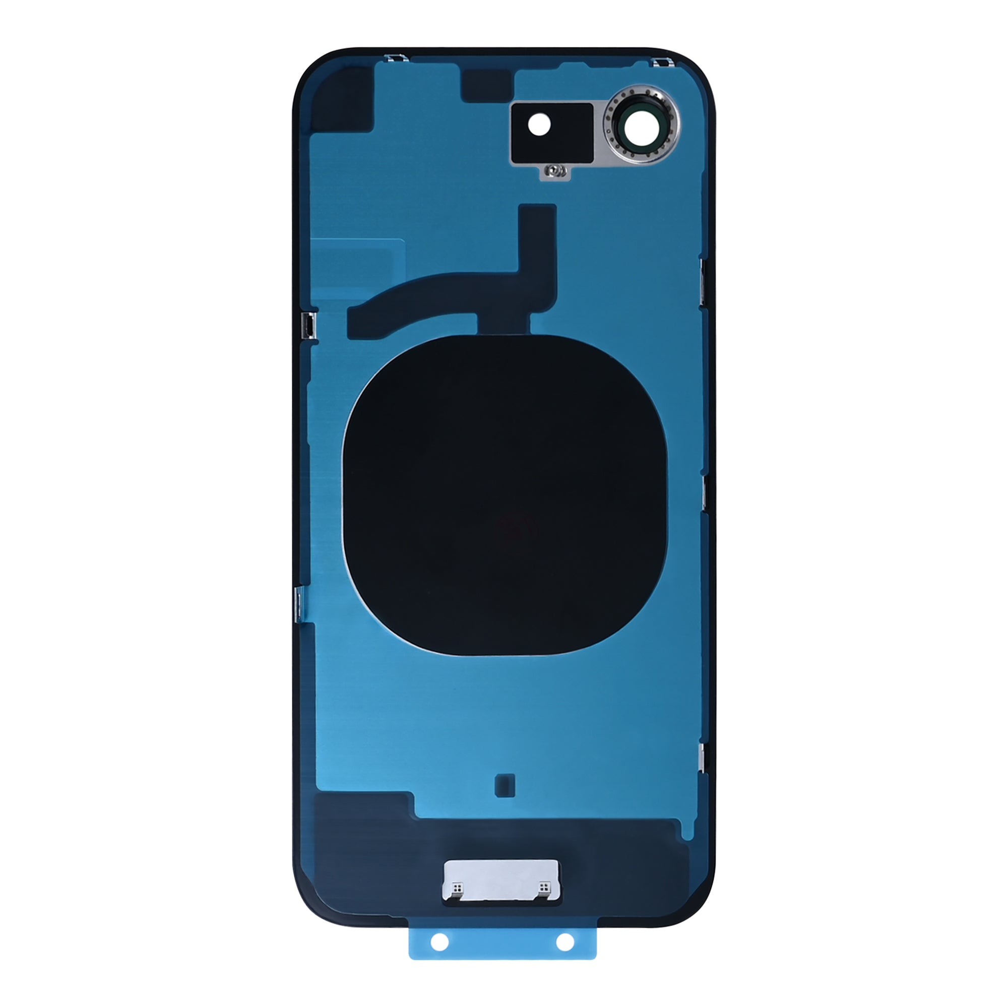 For Apple 16e achterglas zonder NFC, vergroot cameraframe zwart compatibel