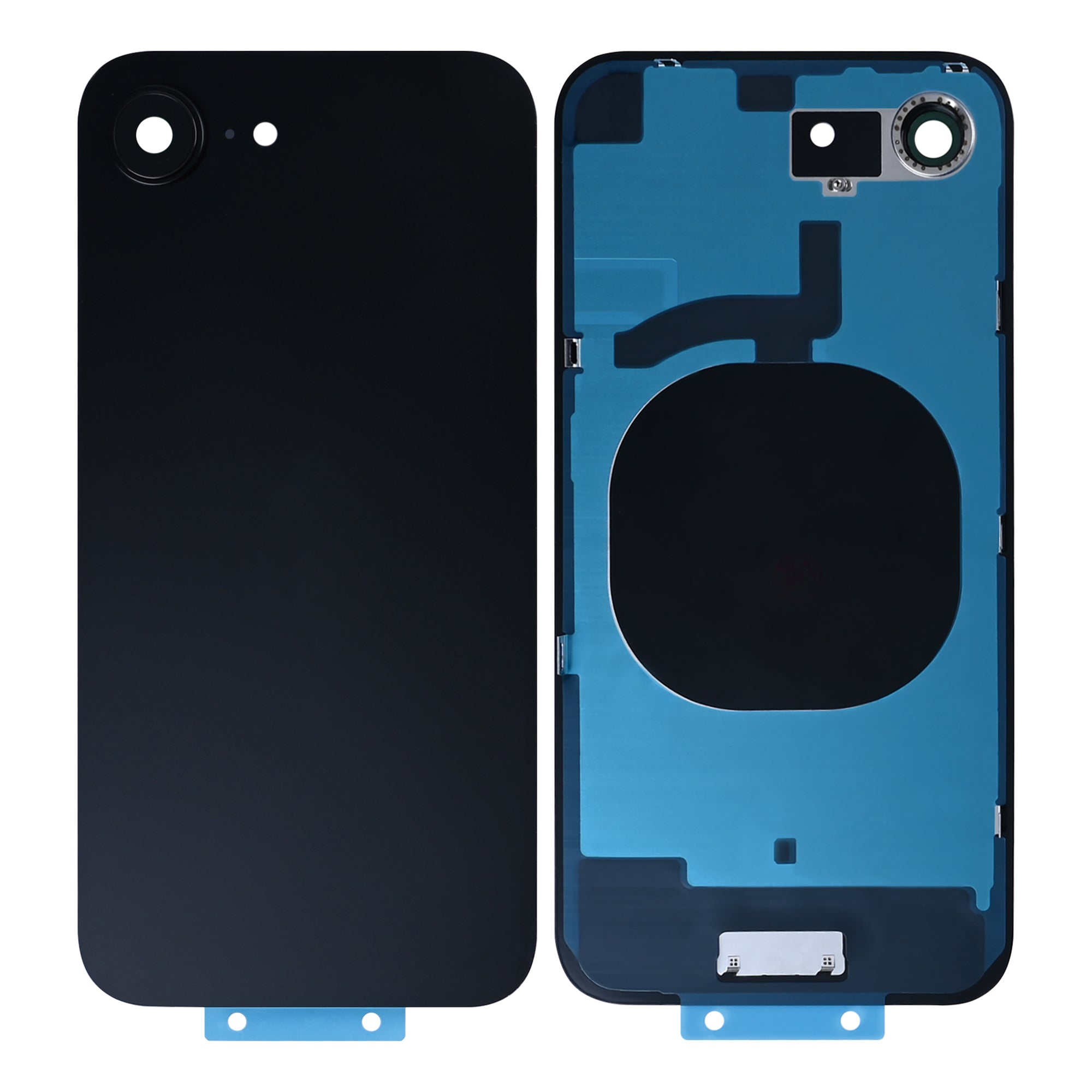 For Apple 16e achterglas zonder NFC, vergroot cameraframe zwart compatibel