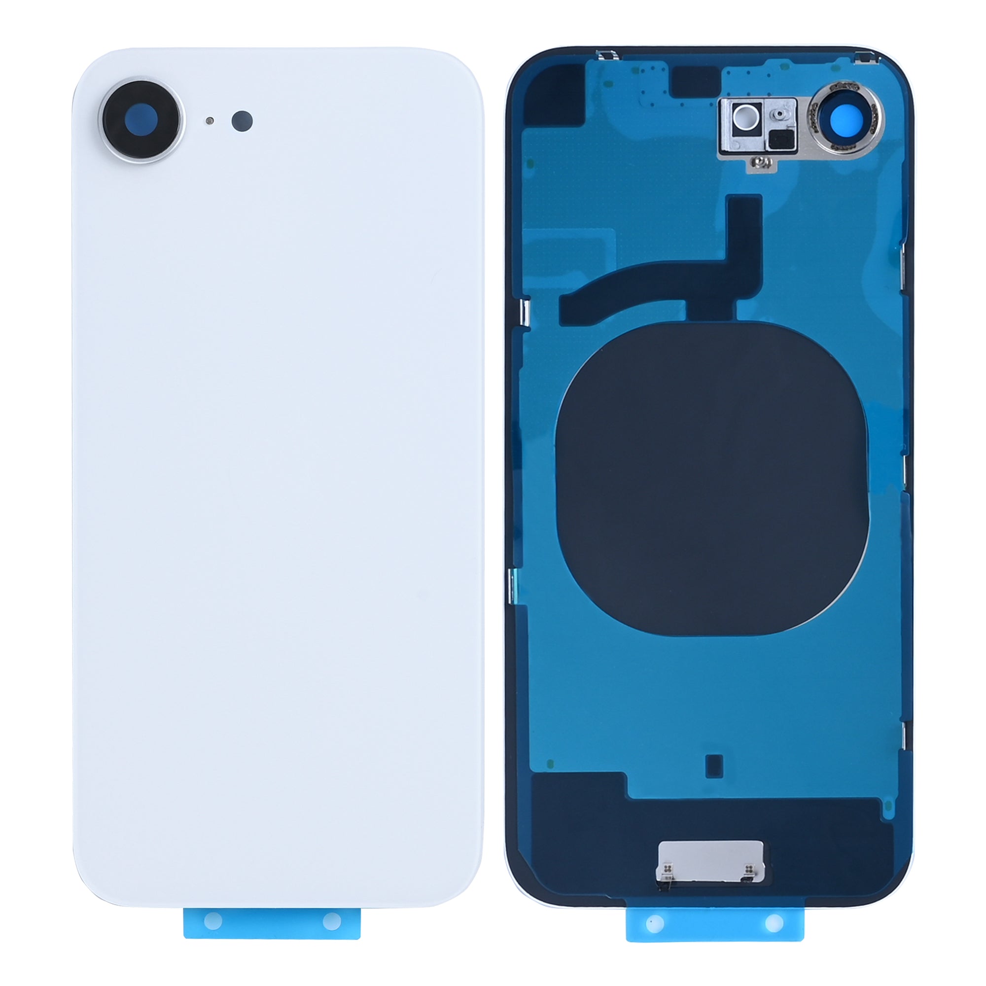 For Apple 16e achterglas zonder NFC, vergroot cameraframe wit compatibel