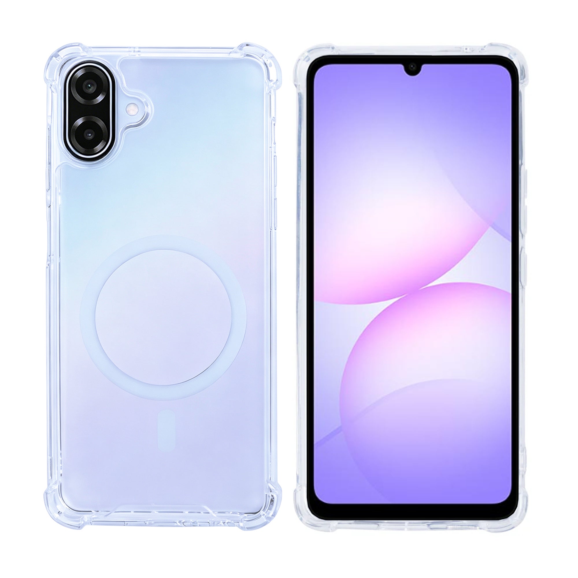 Rixus Anti-Burst Case With MagSafe Compatible For Samsung Galaxy A07 Transparent