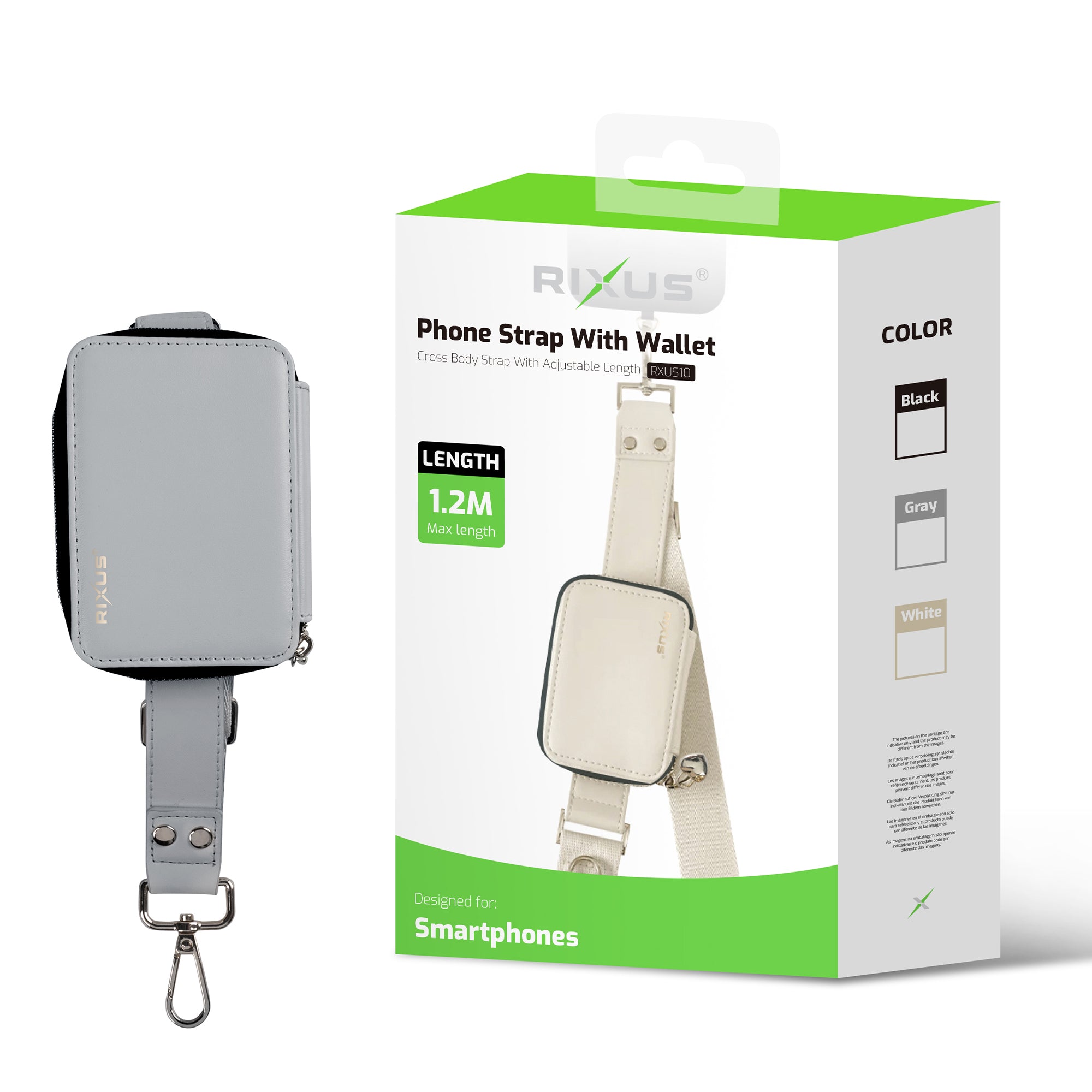 Rixus RXUS10G Utility telefoonriem grijs