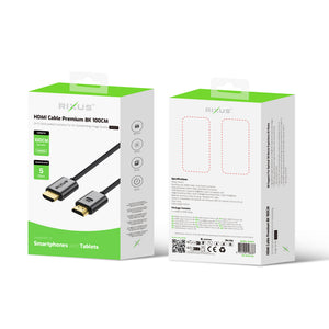 Rixus RXHU11 HDMI-kabel Premium 8K 1m Space Gray