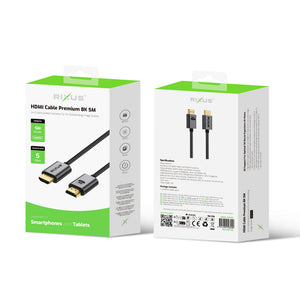 Rixus RXHU13 HDMI-kabel Premium 8K 5m Space Gray