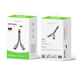 Rixus RXMU71 USB-C-splitter 15 cm Space Grey