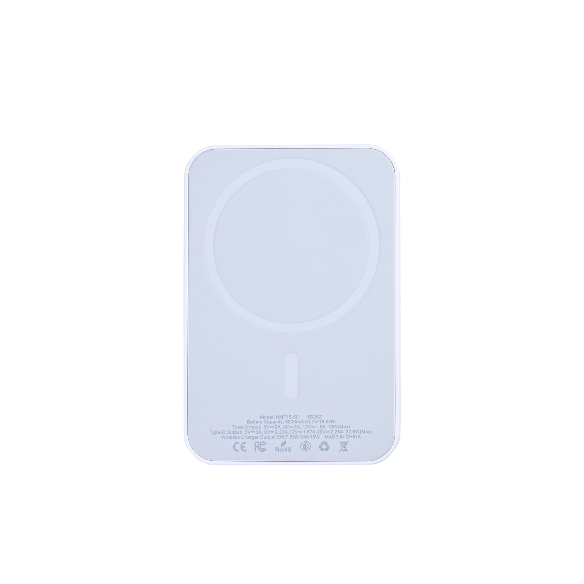For Apple 12, 13, 14, 15, 16, 17-serie batterijpakket magnetisch opladen 15 W 5000 mAh wit