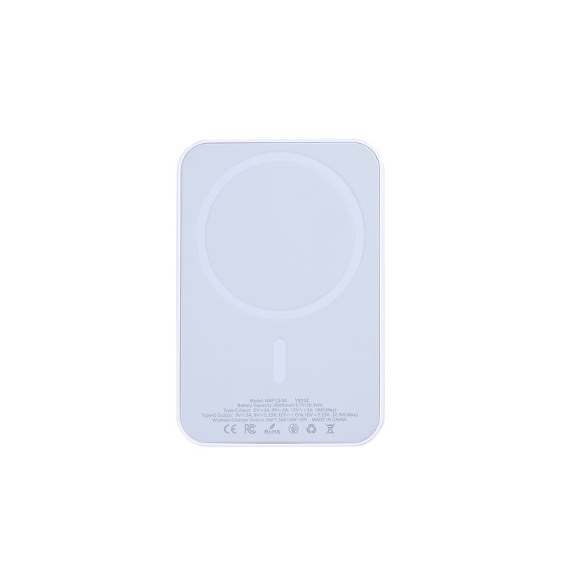 For Apple 12, 13, 14, 15, 16, 17-serie batterijpakket magnetisch opladen 15 W 5000 mAh wit