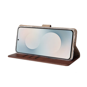 Rixus Boekenhoes Voor Samsung Galaxy S25 FE Bruin
