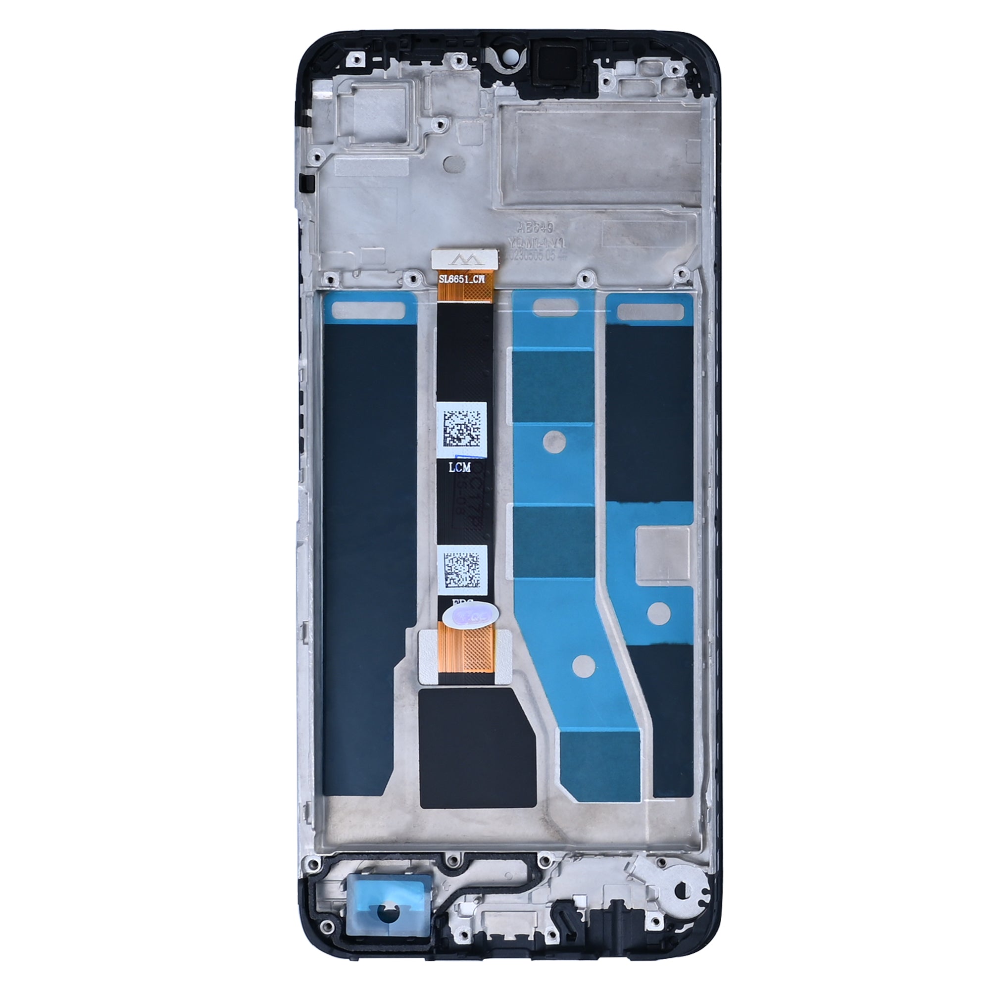 Realme C53-scherm en digitizer met frame Mighty Black OEM