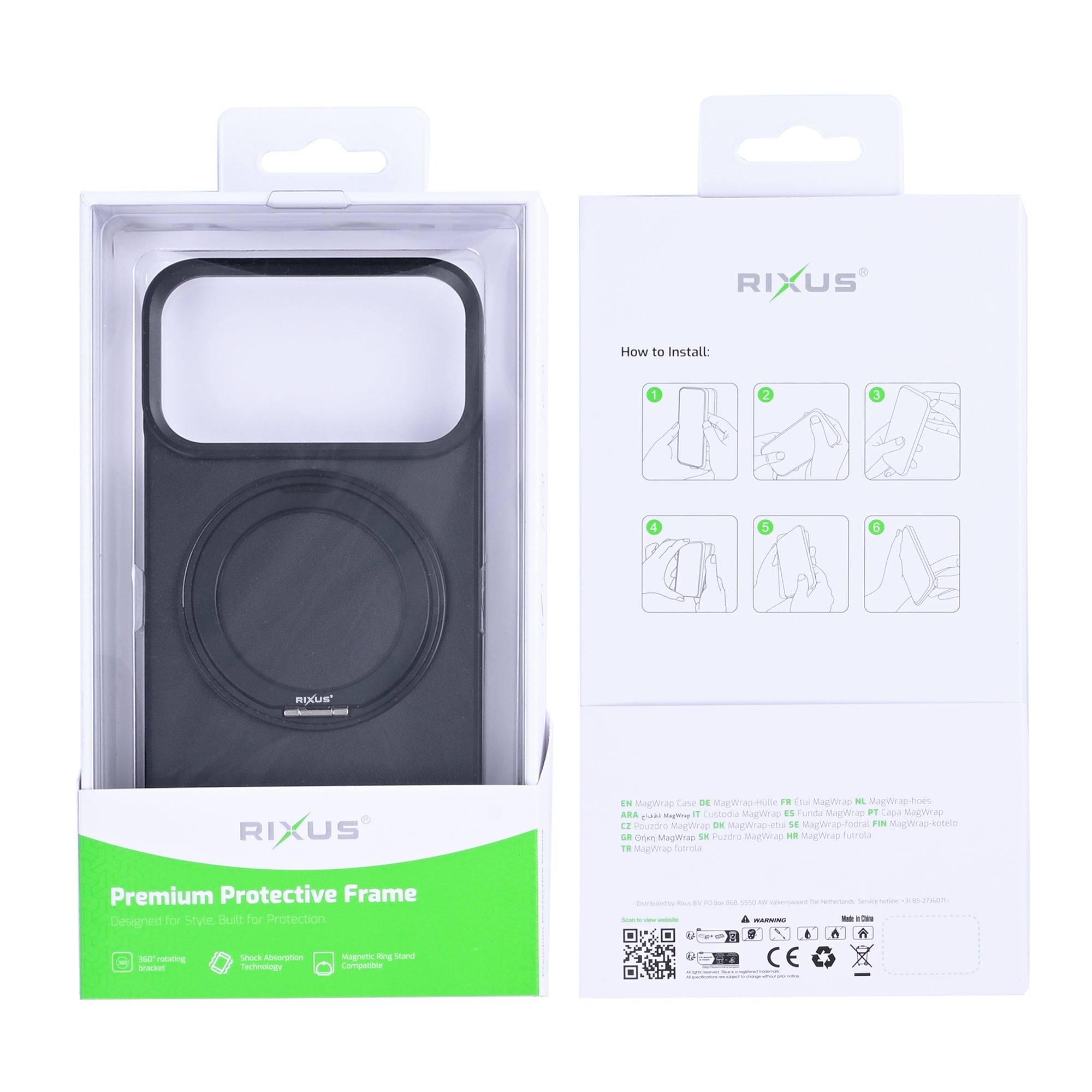 Rixus MagWrap-hoesje For Apple 17 Pro Zwart