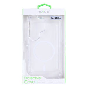Rixus Anti-Burst Case With MagSafe Compatible For Samsung Galaxy S26 Ultra Transparent