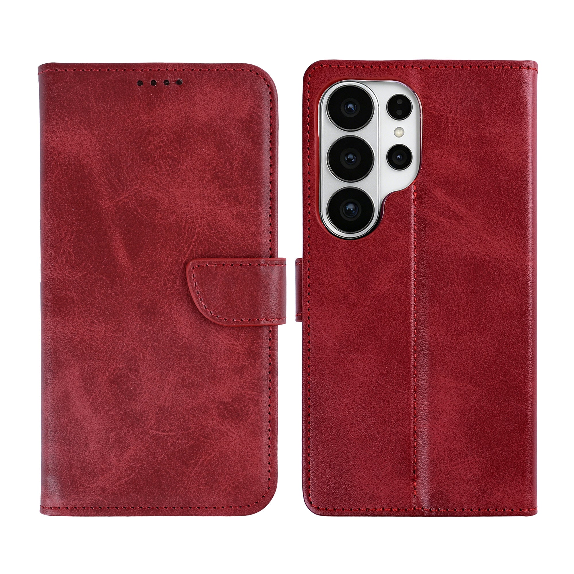 Rixus boekenkast voor Samsung Galaxy S26 Ultra donkerrood