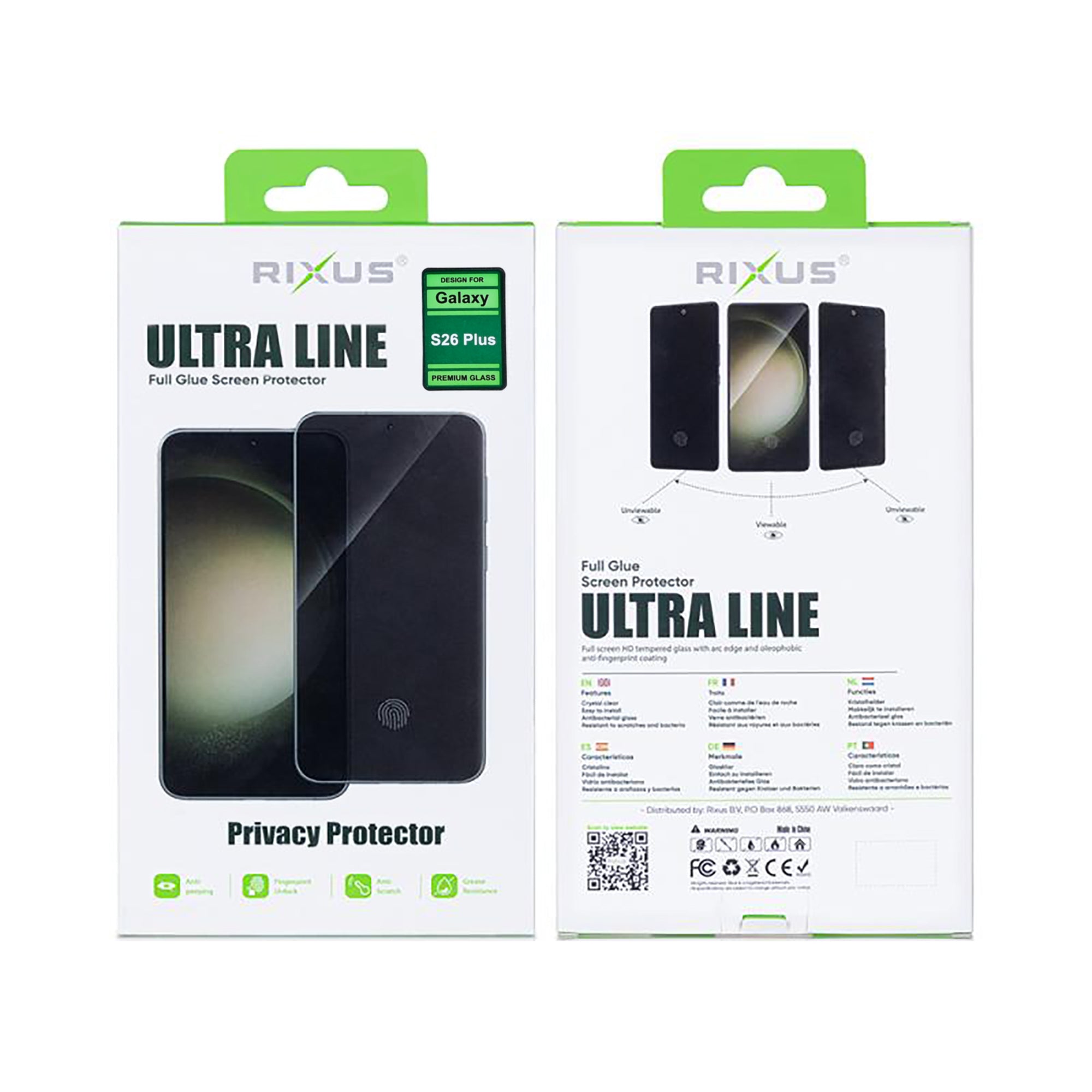 Rixus Privacy Ultra Line Tempered Glass Samsung Galaxy S26 Plus