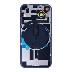 For Apple 14 achterglas met NFC, vergroot camerahuis blauw compatibel