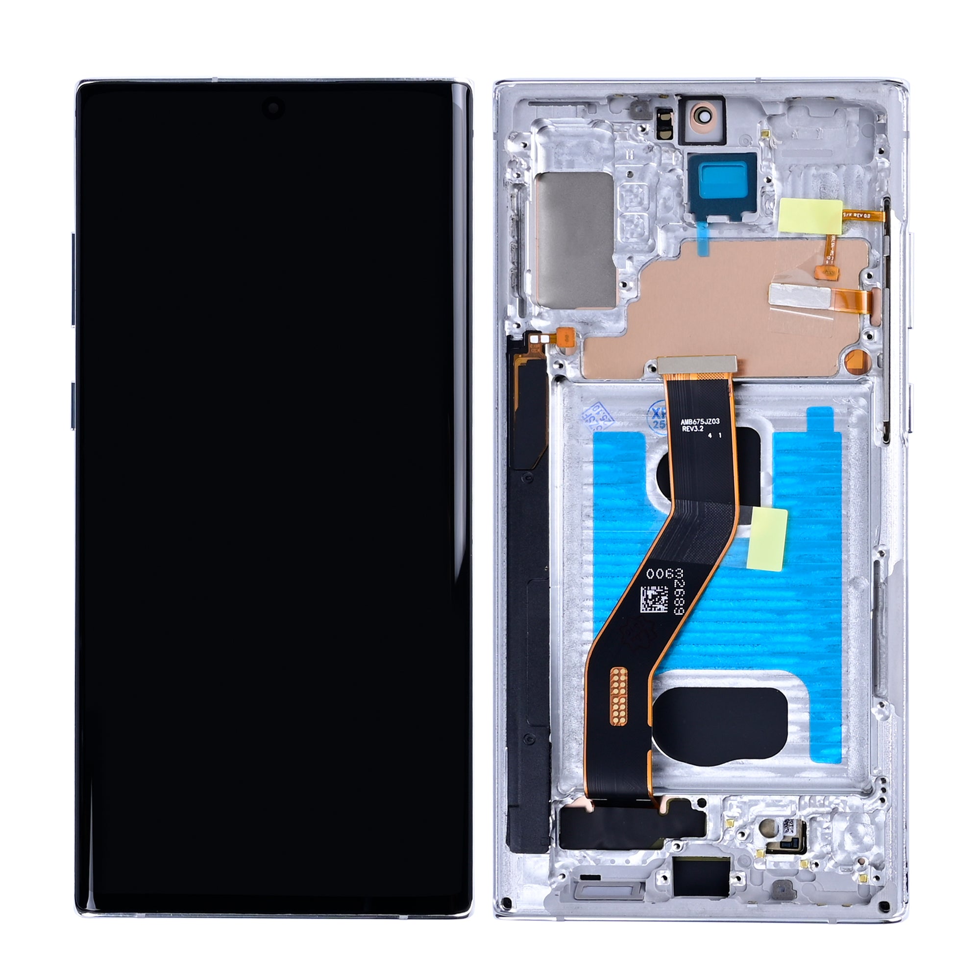 Samsung Galaxy Note 10 Plus N975F Beeldscherm en Digitizer met Frame Aura wit Soft-OLED
