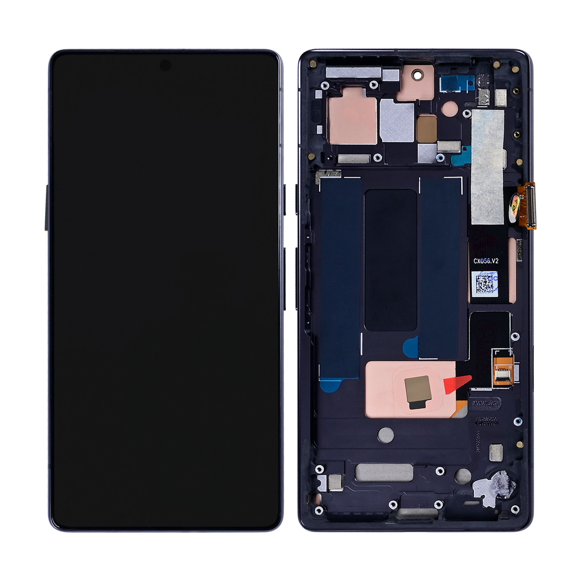 Google Pixel 7a-scherm en digitizer met frame, zwart, Soft-OLED