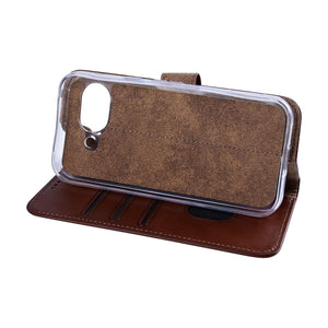 Rixus Bookcase For Google Pixel 10a Brown