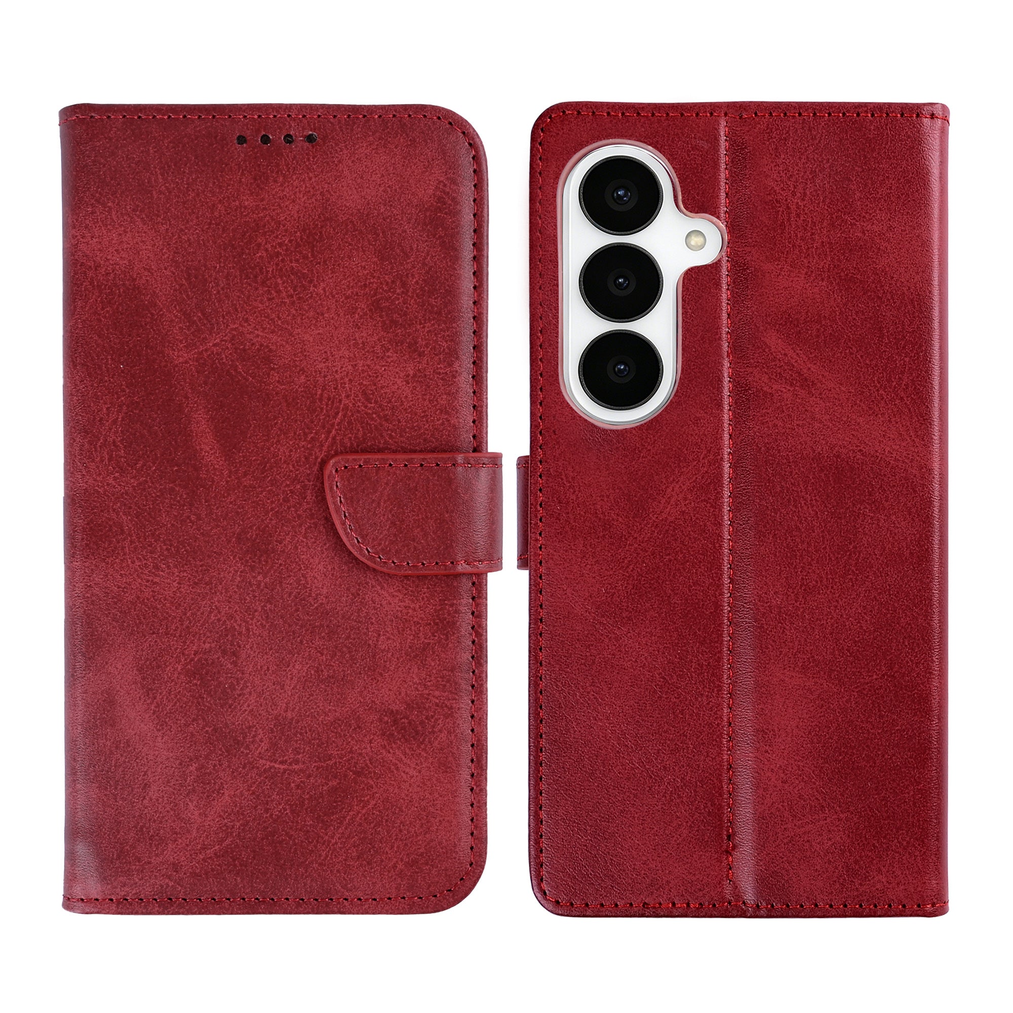 Rixus boekenkast voor Samsung Galaxy S26 Plus donkerrood