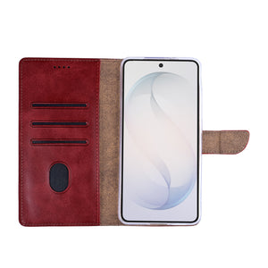 Rixus boekenkast voor Samsung Galaxy S26 Plus donkerrood
