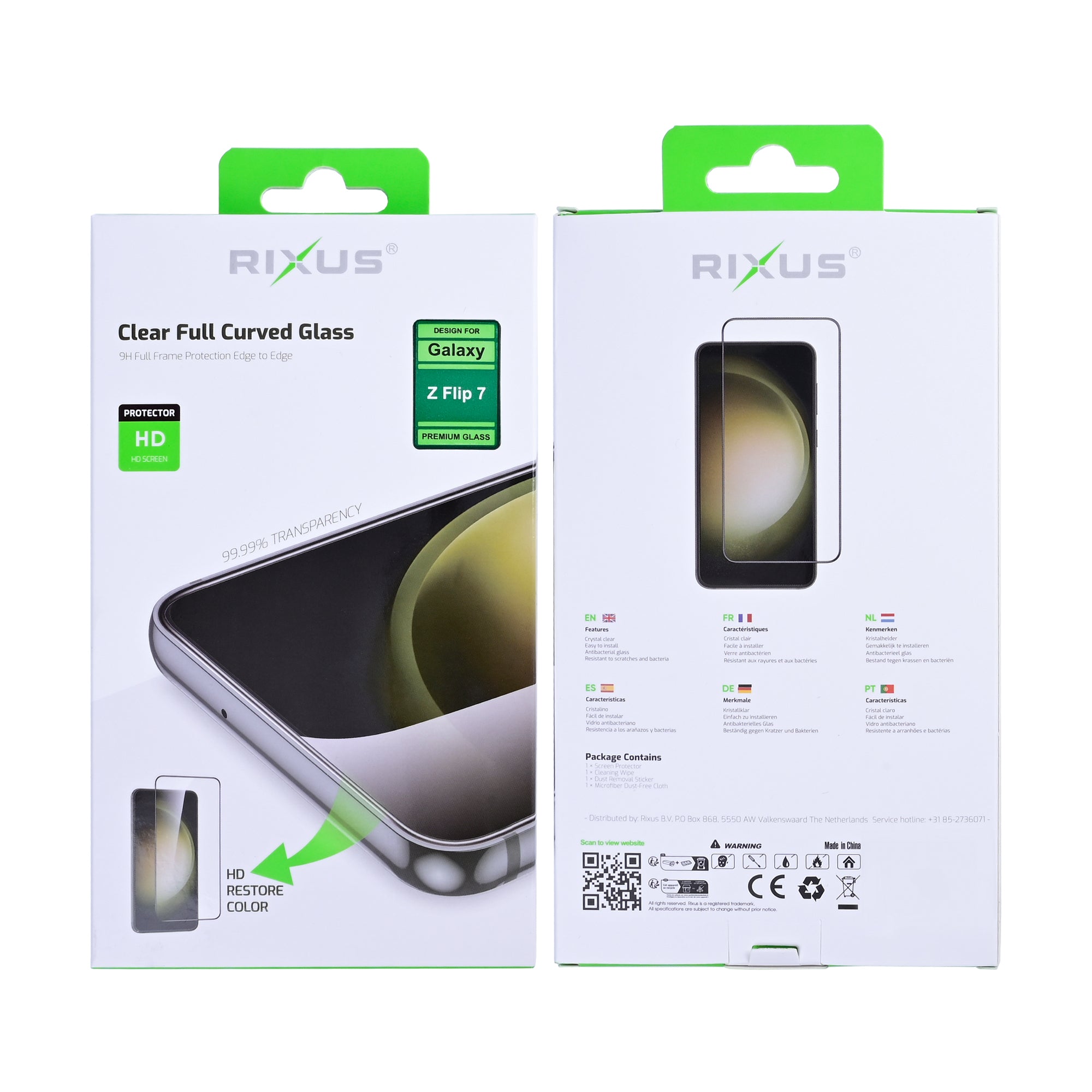 Rixus Clear HD Tempered Glass For Samsung Galaxy Z Flip7, Z Flip8