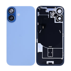 For Apple 17 achterglas met NFC, vergroot cameraframe mistblauw getrokken