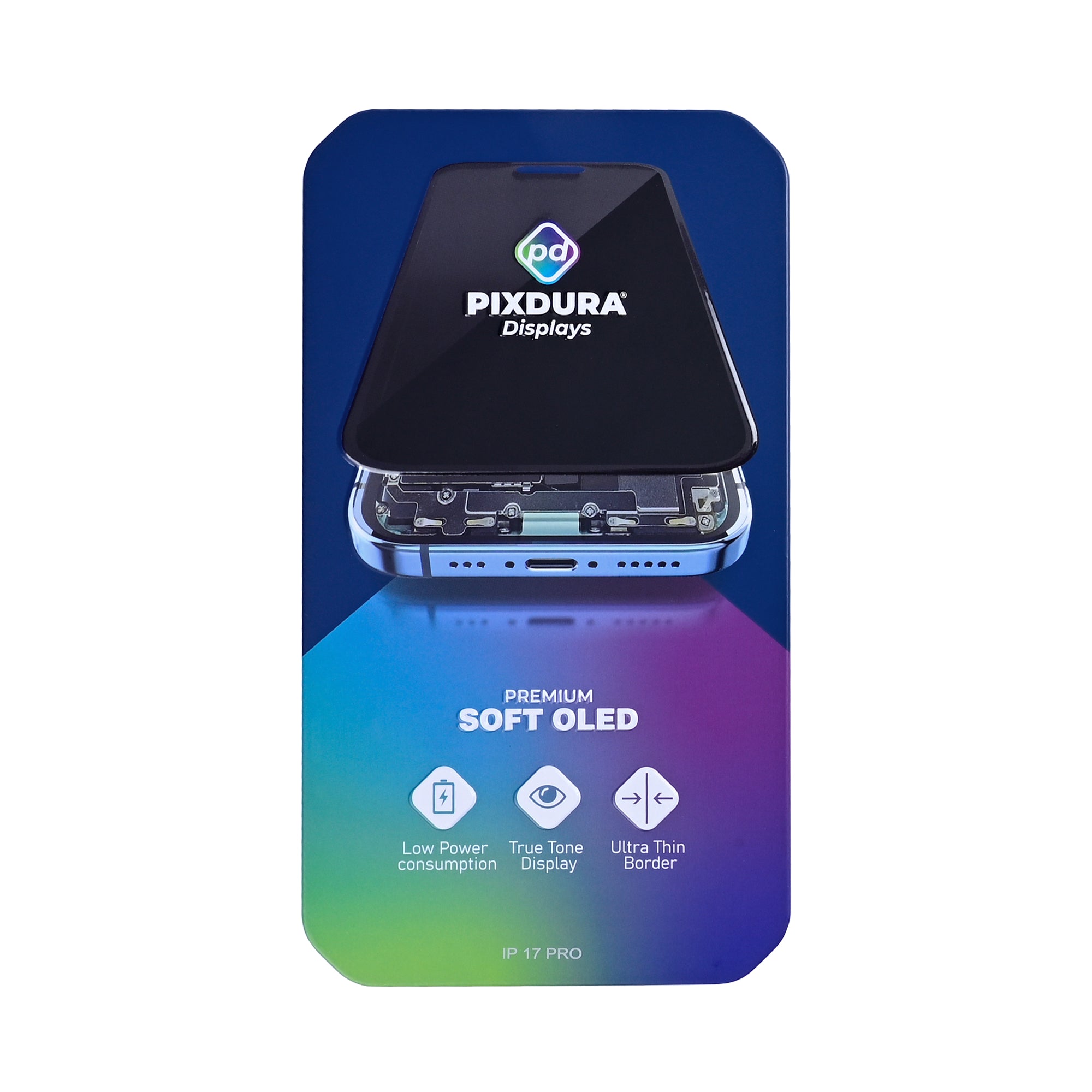 PIXDURA For Apple 17 Pro Display en digitizer Soft-OLED (IC verwijderbaar) (120 Hz)