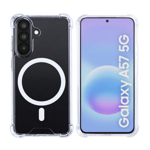 Rixus Anti-Burst Case With MagSafe Compatible For Samsung Galaxy A57 Transparent