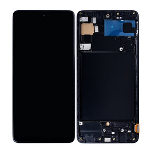 Samsung Galaxy A71 4G A715F Display And Digitizer With Frame Prism Crush Black In-Cell