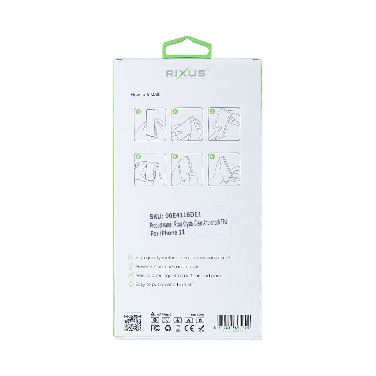Rixus Anti Shock Hoesje TPU Met MagSafe For Apple iPhone 11 Transparant