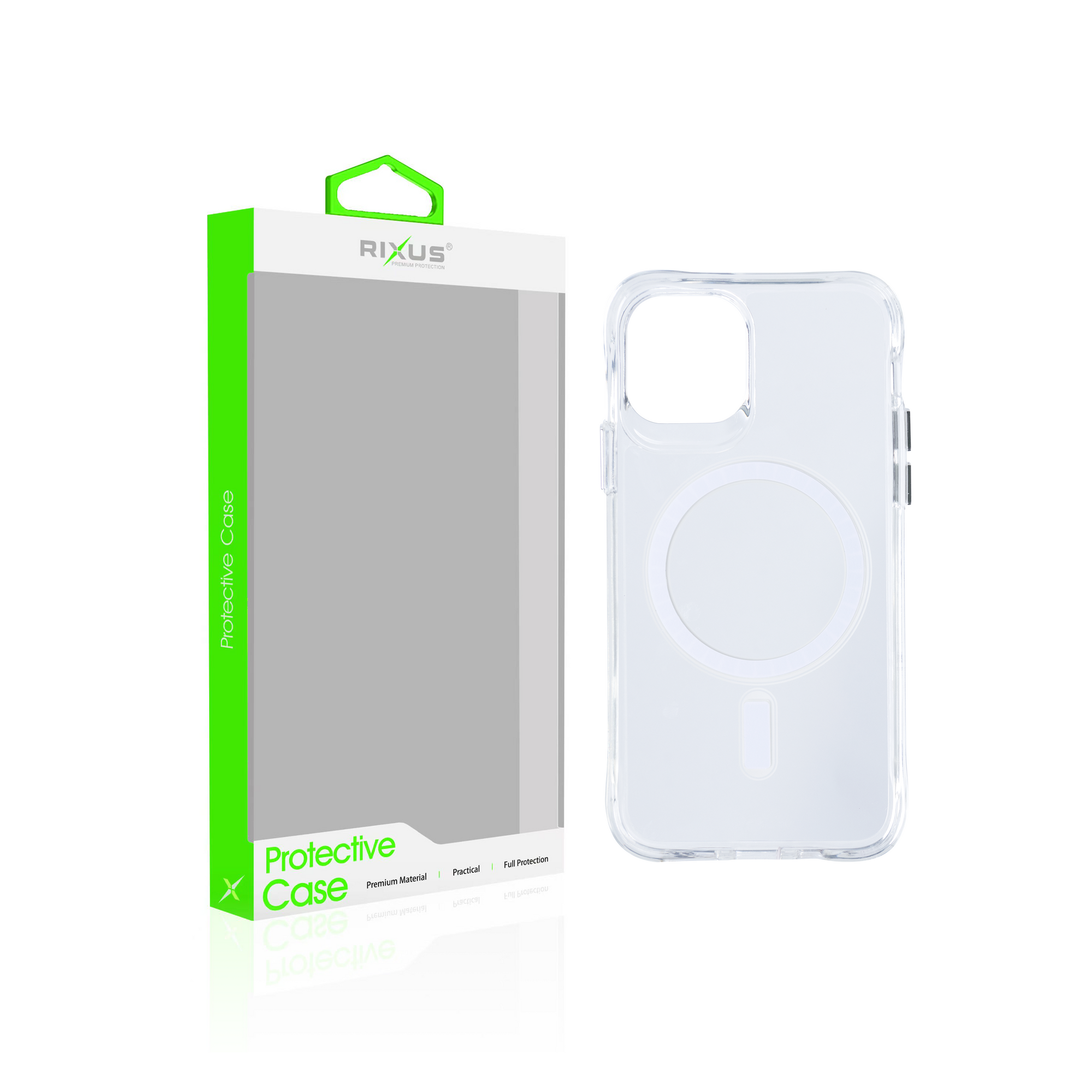 Rixus Anti Shock Case TPU With MagSafe Compatible For Apple iPhone 12, 12 Pro Transparent