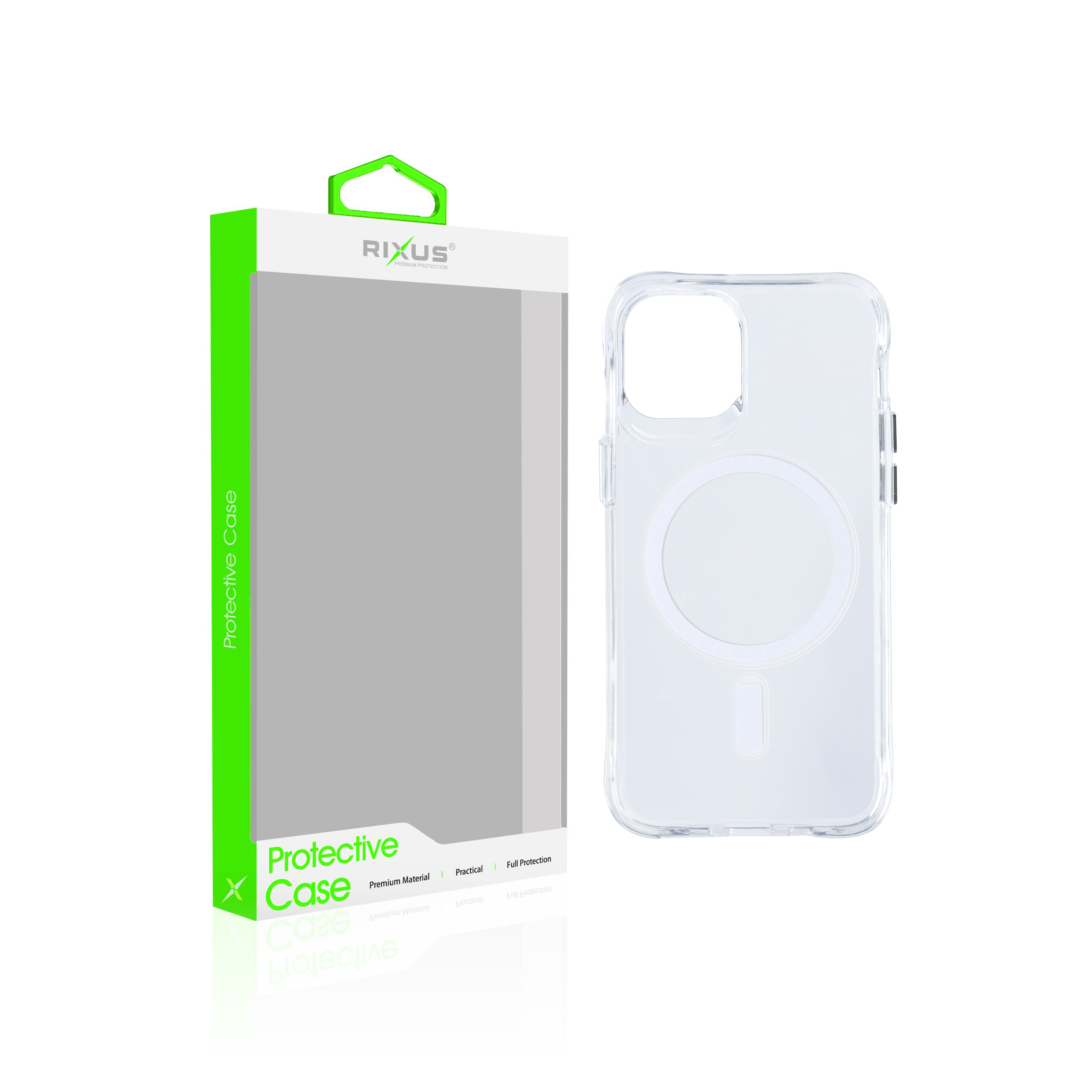 Rixus Anti Shock Hoesje TPU Met MagSafe For Apple iPhone 12 Pro Max Transparant