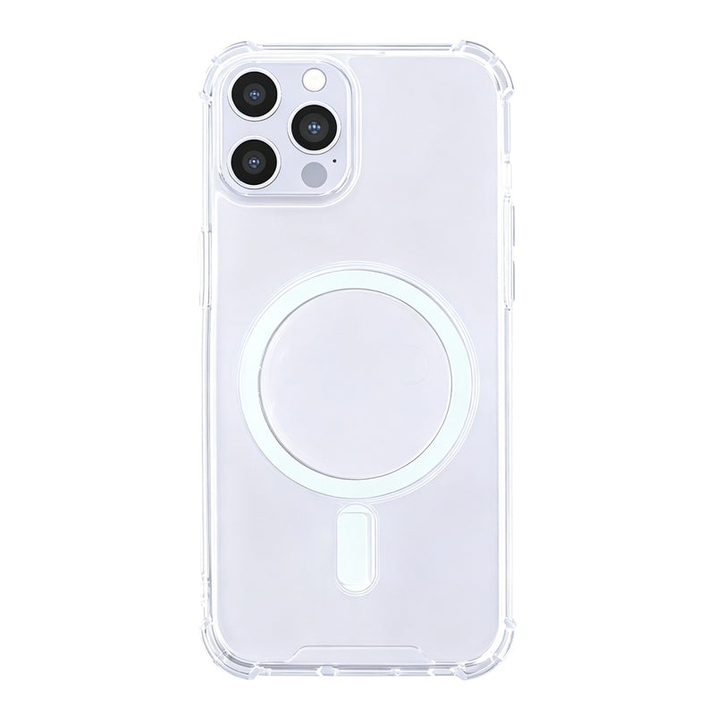Rixus Anti-Burst Case With MagSafe Compatible For Apple iPhone 12, 12 Pro Transparent