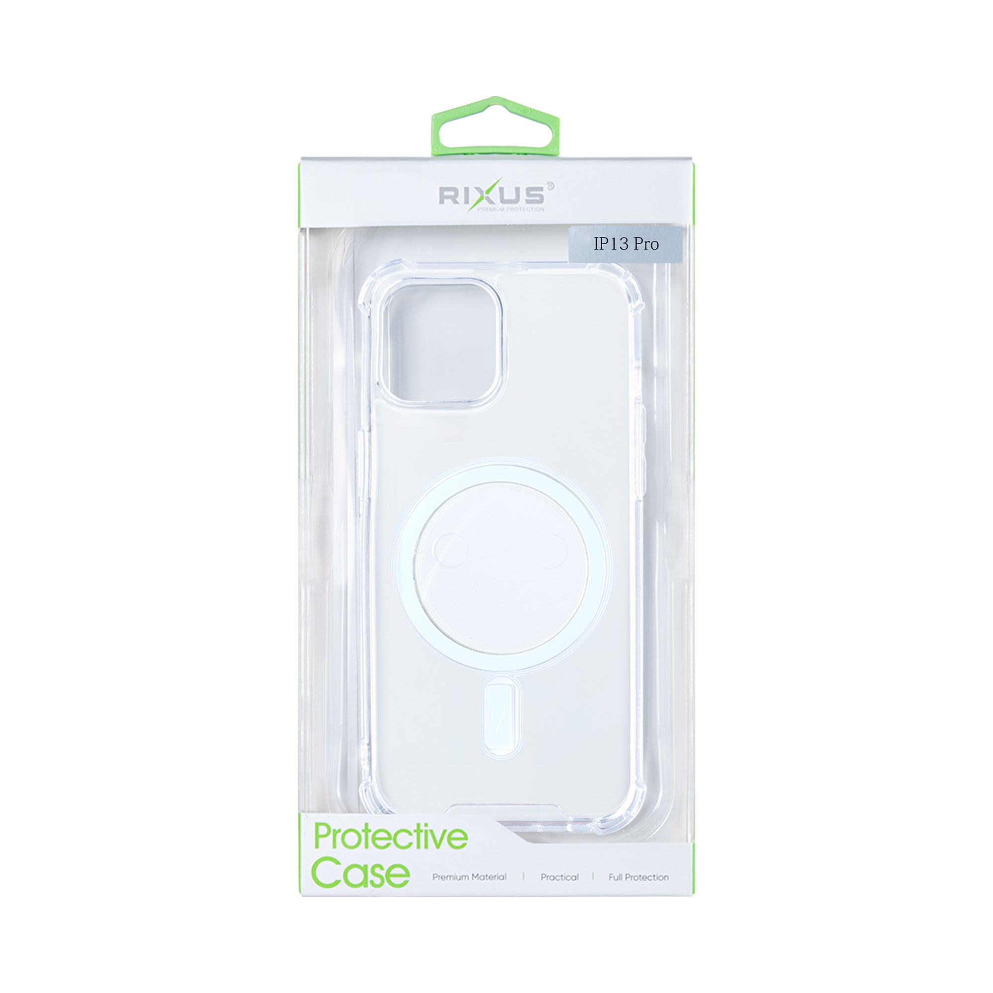 Rixus Anti-Burst Case With MagSafe Compatible For Apple iPhone 13 Pro Transparent