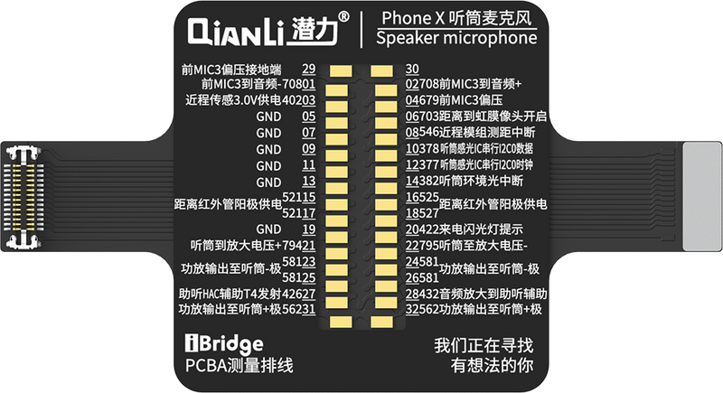 QIANLI Luidspreker en microfoon vervanging FPC iBridge Toolplus For Apple X