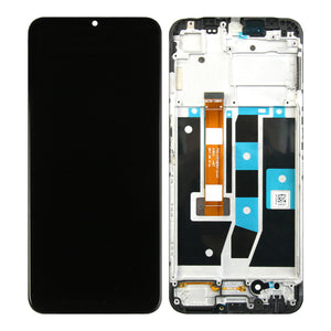 Oppo A54S-scherm en digitizer met frame, zwart, OEM